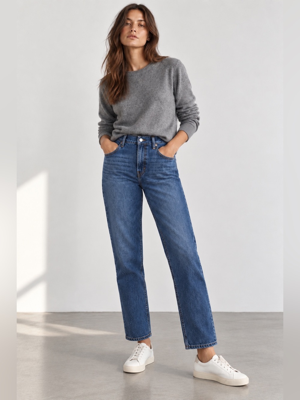 Everlane High Rise Slim Straight Jeans Size 31 Regular Medium Wash